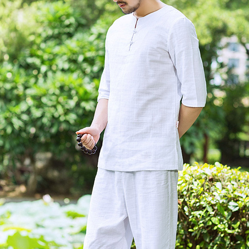 Buddha Stones Meditation Prayer Spiritual Zen Practice Uniform Clothing Men's Set - image 1