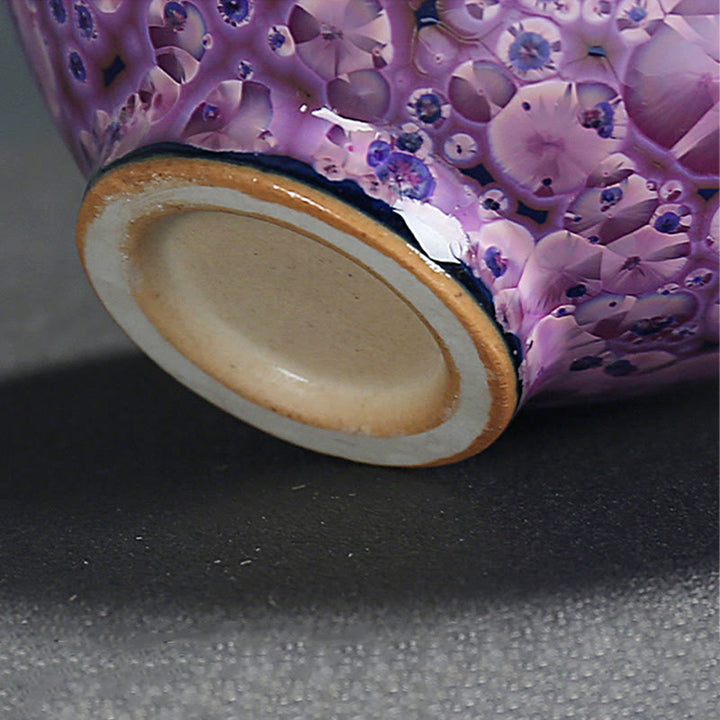Buddha Stones Colorful Iris Flowers Chinese Jianzhan Kiln Change Porcelain Teacup Tenmoku Kung Fu Tea Cup - image 6