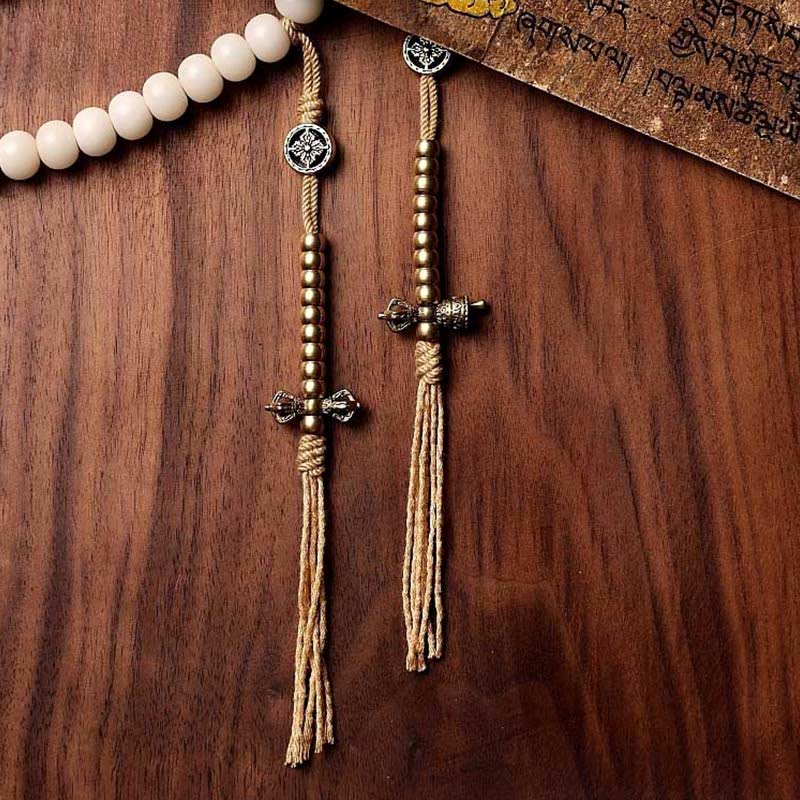 Buddha Stones Tibet 108 Mala Beads Bodhi Seed Bagua Vajra Dzi Bead Gray Agate Wealth Bracelet - image 2