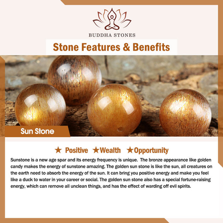 Buddha Stones Sun Stone Crystal Peach Blossom Wealth Double Wrap Bracelet - image 5
