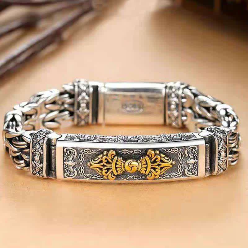 Buddha Stones Vajra Dorje Twisted Braided Pattern Copper Balance Bracelet - image 6
