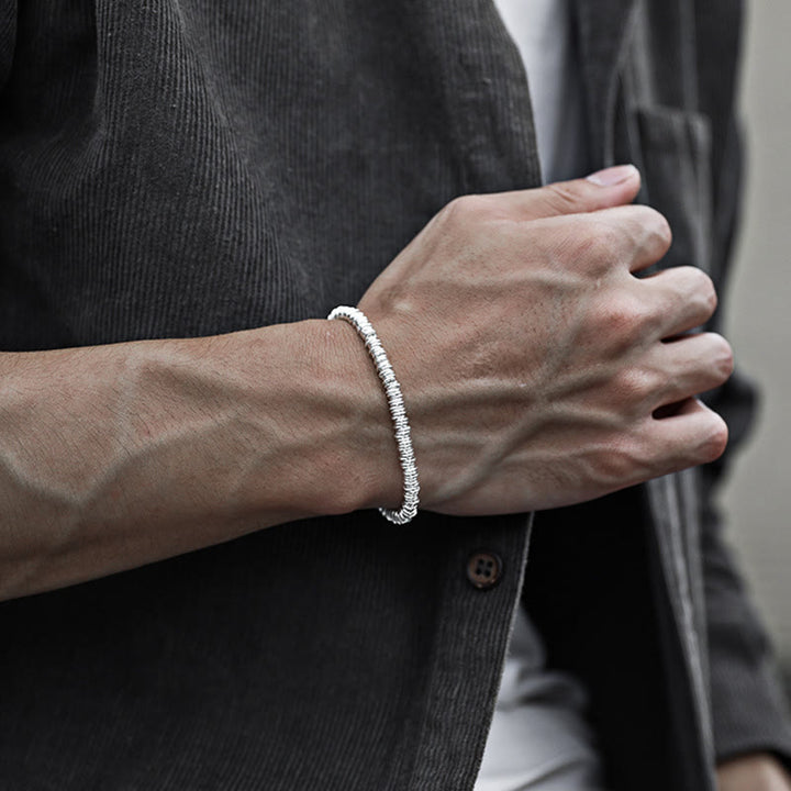 Buddha Stones Simple Circle Pattern Design Luck Chain Bracelet - image 3