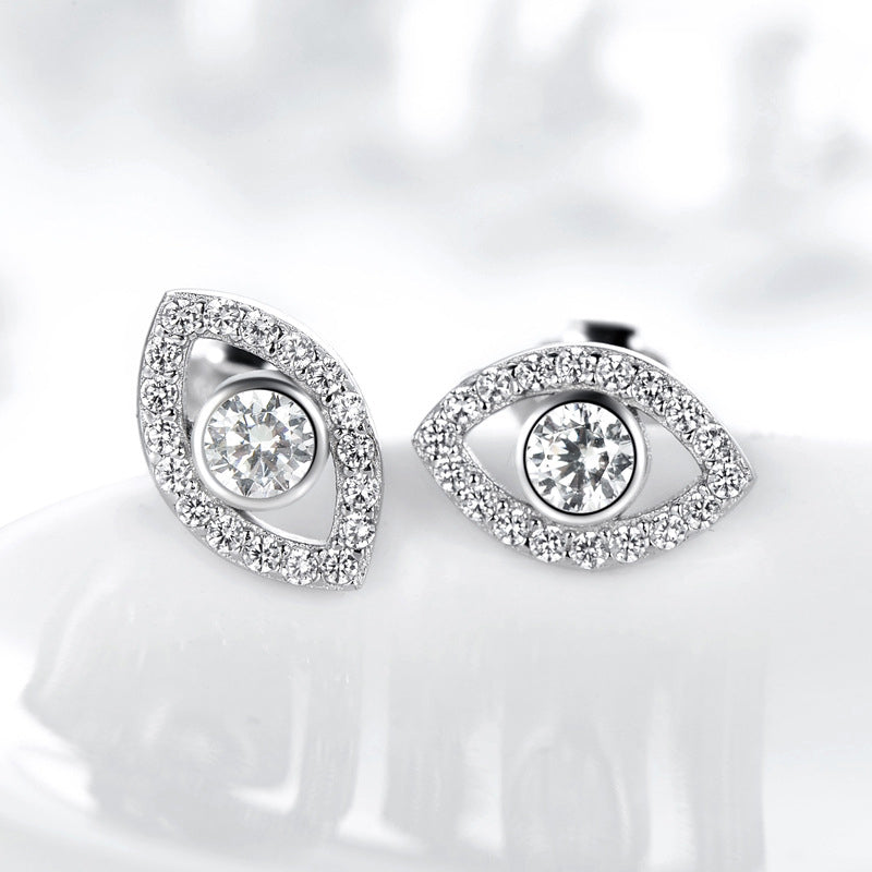 Buddha Stones 925 Sterling Silver Evil Eye Symbol Protection Stud Earrings - image 3