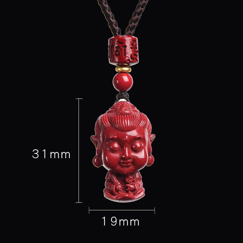 Buddha Stones Chinese Zodiac Natal Buddha Natural Cinnabar Amulet Keep Away Evil Spirits Necklace Pendant - image 8