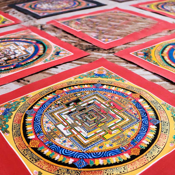 Buddha Stones Tibetan Handmade Thangka Mandala Painting Blind Box Random Color Pattern - image 1