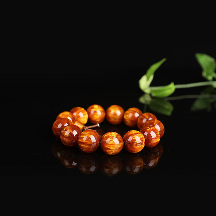 Buddha Stones Golden Sea Willow Success Positive Bracelet Mala - image 4