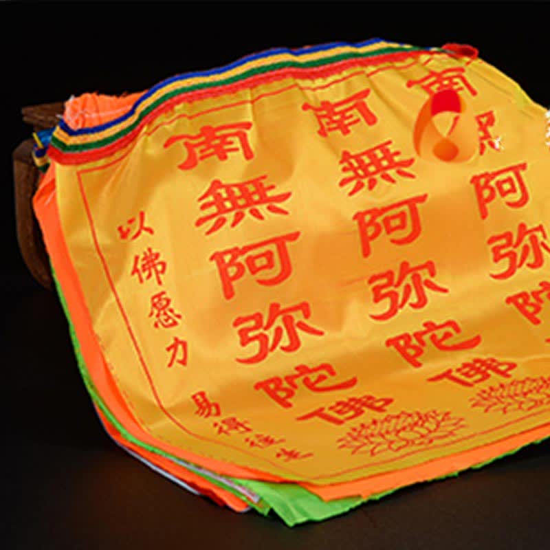 Buddha Stones Tibetan 7 Colors Windhorse Letter Auspicious Lotus Outdoor 21 Pcs Prayer Flag - image 17