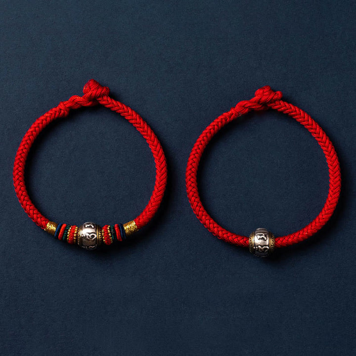 Buddha Stones 925 Sterling Silver Tibet Handmade Om Mani Padme Hum Luck Protection King Kong Knot Braided Bracelet - image 22