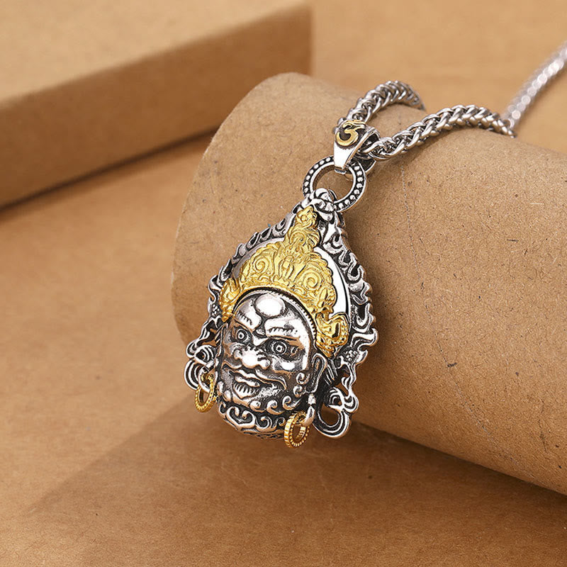 Buddha Stones Yellow God of Wealth Amulet Copper Luck Necklace Pendant - Yellow God Of Wealth&Keel Chain - image 0