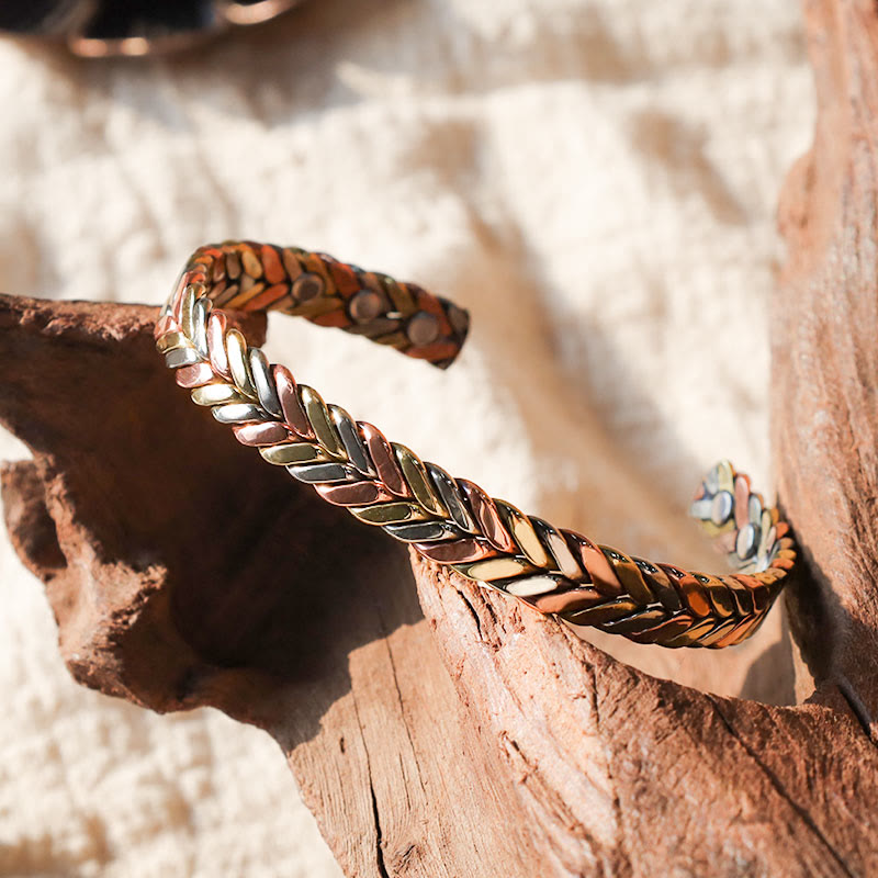 Buddha Stones Vintage Magnetic Copper Adjustable Cuff Bracelet Bangle - image 1