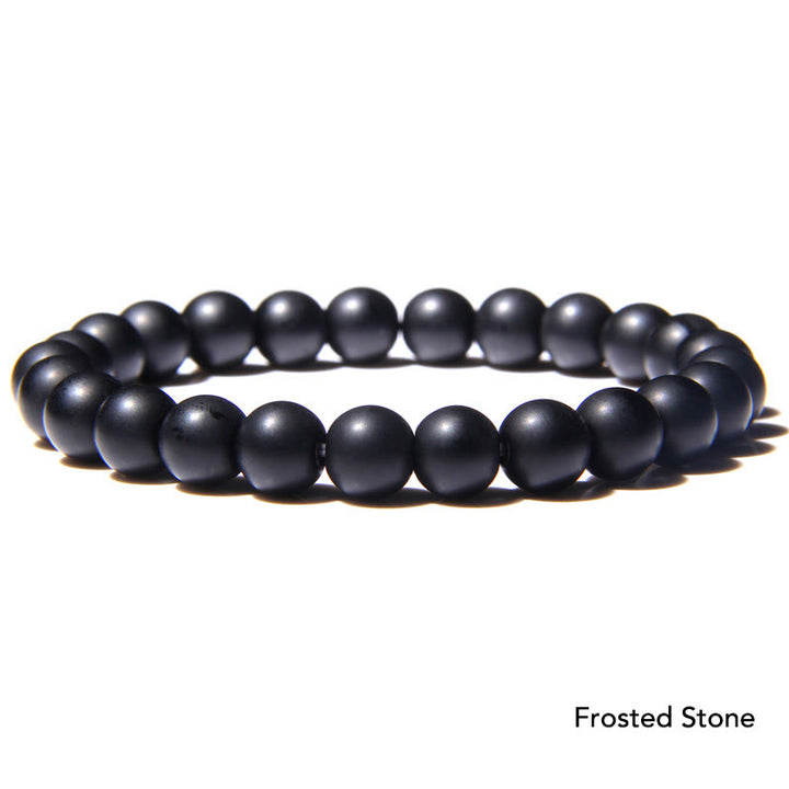 Natural Agate Stone Crystal Balance Beaded Bracelet - Frosted Stone - image 18
