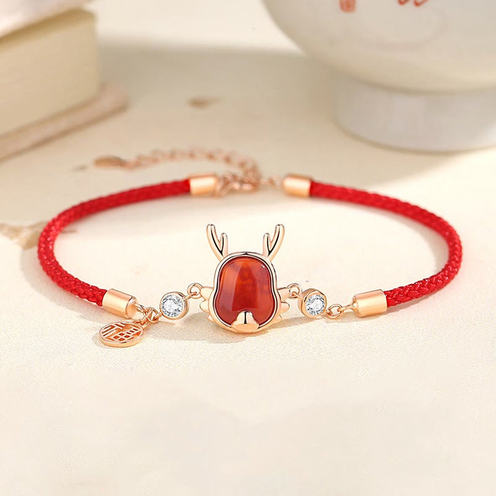 ❗❗❗A Flash Sale- Buddha Stones 925 Sterling Silver Year of the Dragon Natural Red Agate Dragon Attract Fortune Fu Character Strength Bracelet Necklace Pendant Earrings - Fu Character Red String Bracelet(Wrist Circumference 14-17cm) - image 16