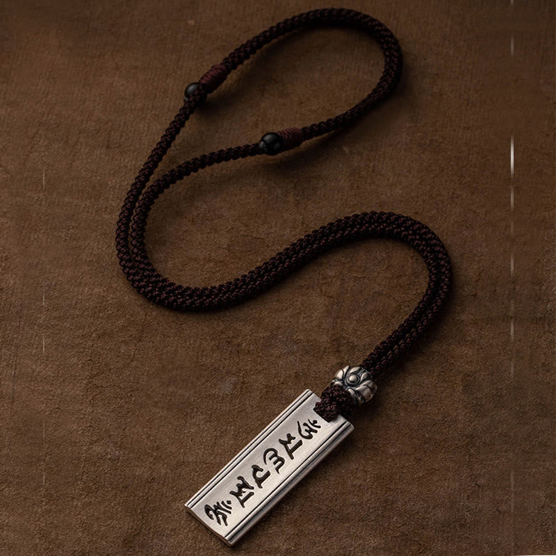 Buddha Stones 999 Sterling Silver Om Mani Padme Hum Engraved Lotus Wisdom Necklace Pendant - image 14