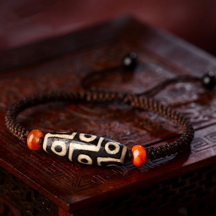 Buddha Stones Tibetan Nine-Eye Dzi Bead Prosperity String Bracelet - image 4