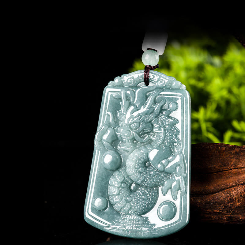 Buddha Stones Year Of The Dragon Chinese Zodiac Dragon Travels The World Jade Strength Necklace Pendant - image 1