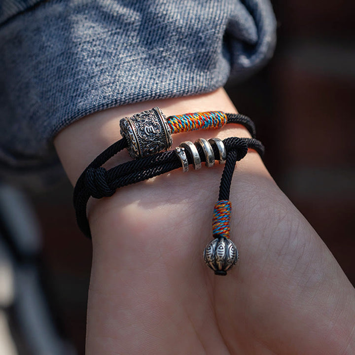 Buddha Stones Tibetan Om Mani Padme Hum Carved Amulet Double Wrap Bracelet - image 12
