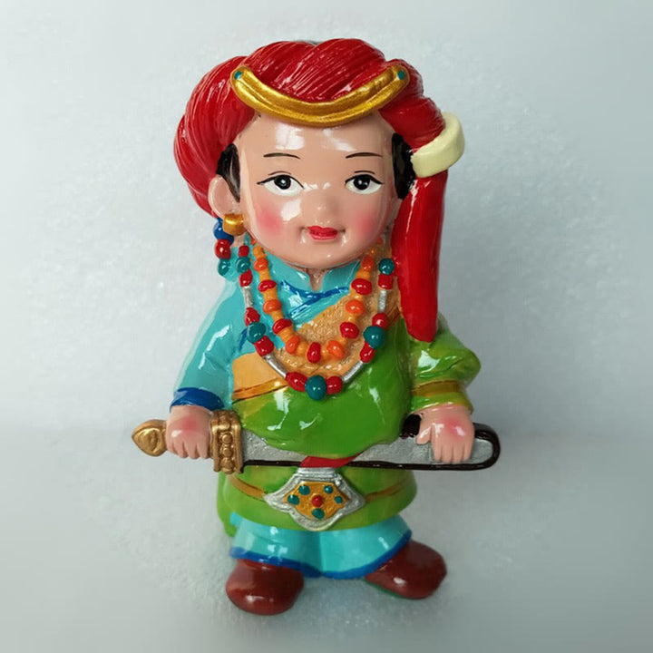 Buddha Stones Hand Painted Tibetan Figures Creative Home Office Car Decoration Ornament - 11cm Tibetan Green Boy - image 21