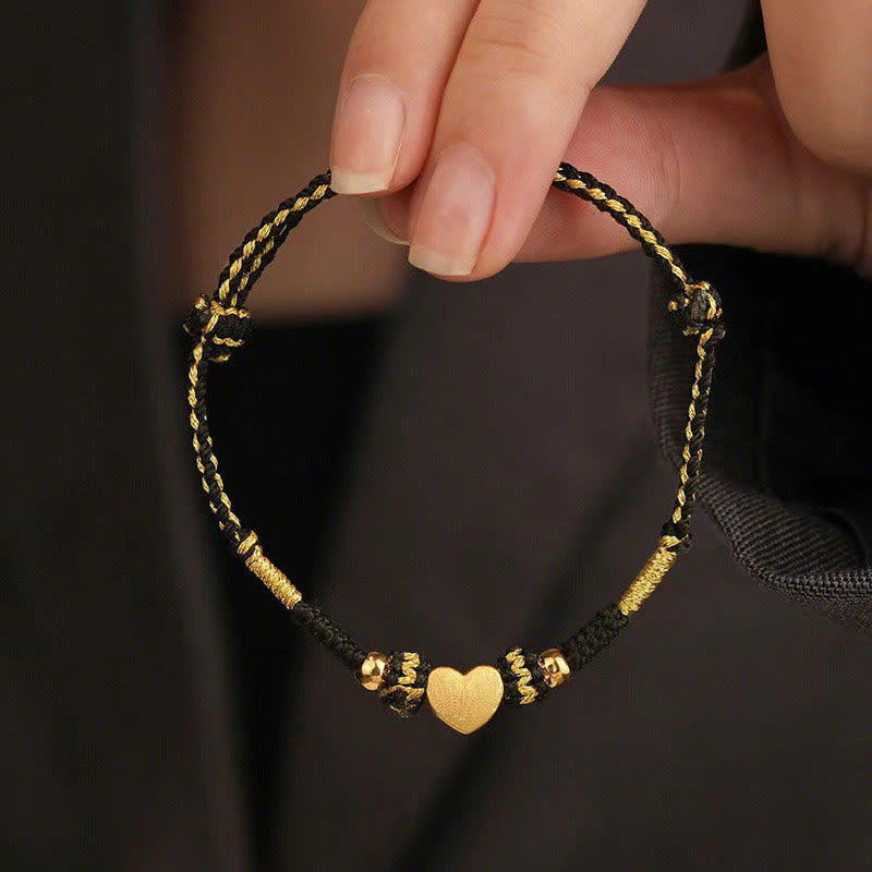 Buddha Stones Tibet Handmade Love Heart King Kong Knot Luck Braided Bracelet - image 1