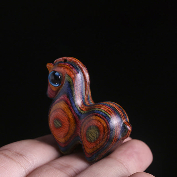 Buddha Stones Small Leaf Red Sandalwood Green Sandalwood Lucky Mini Horse Protection Decoration - image 18