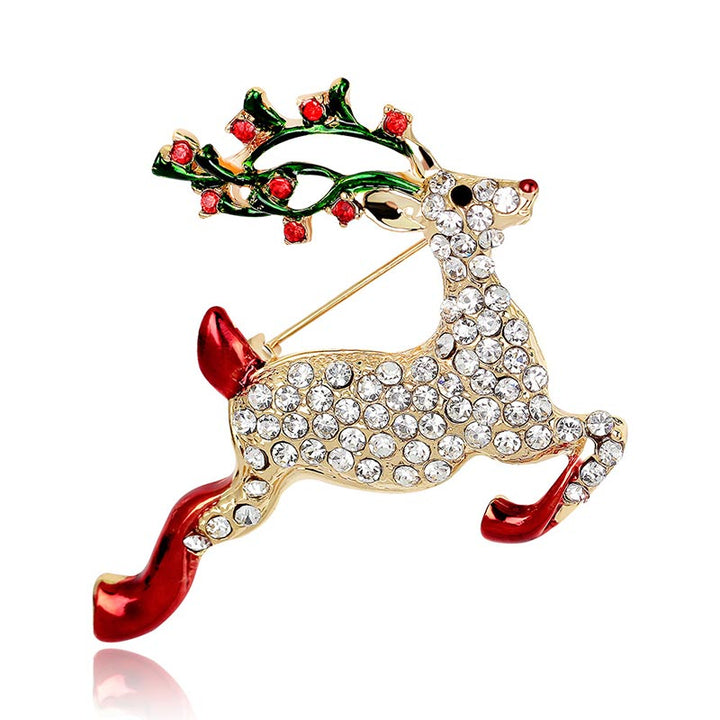 Christmas Multi-Colored Rhinestone Crystal Brooch Pin - 7 - image 13