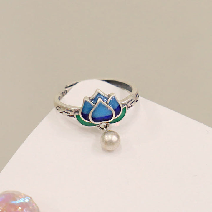 Buddha Stones Lotus Flower Pattern Enlightenment Ring - image 9