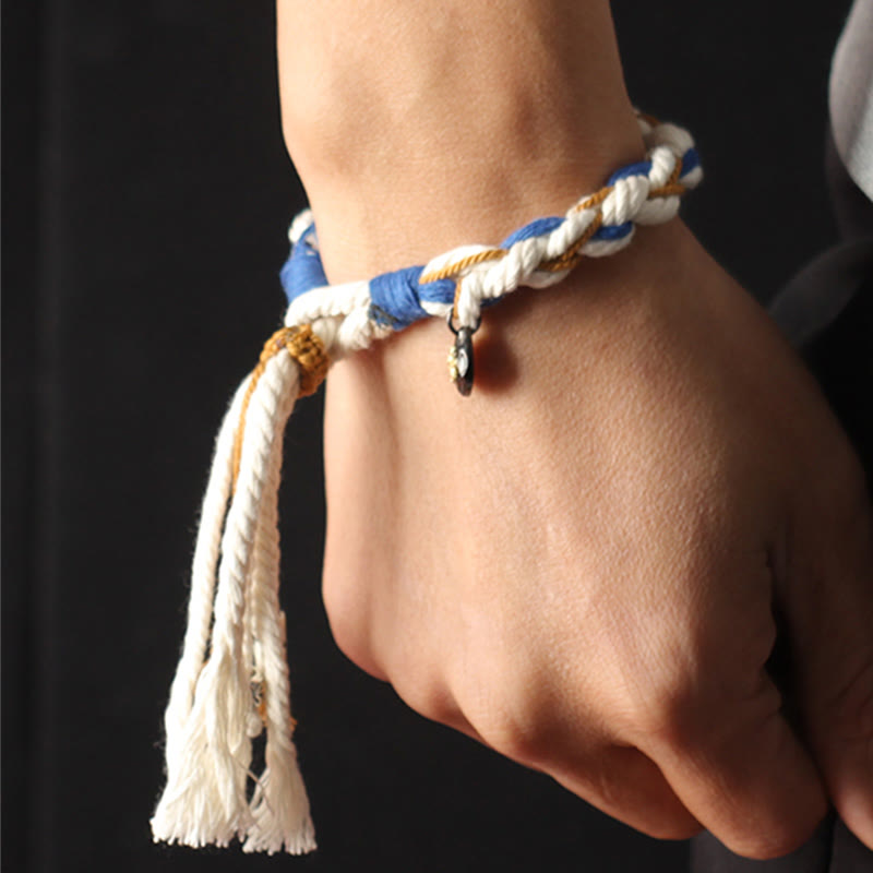 Buddha Stones Tibet Zakiram Goddess of Wealth Thangka Handmade Luck Bracelet - image 14