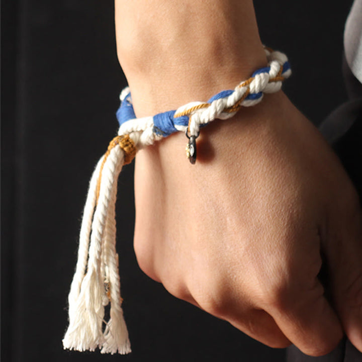 Buddha Stones Tibet Zakiram Goddess of Wealth Thangka Handmade Luck Bracelet - image 14