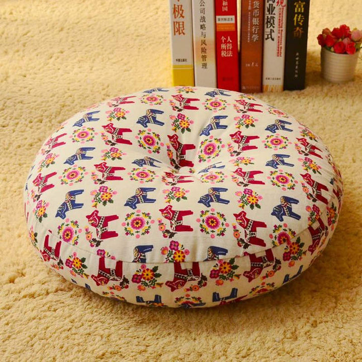 Buddha Stones Lotus Simple Pattern Linen Meditation Seat Cushion Home Living Room Decoration - Detachable - Approx. 40cm × 10cm (slight variation possible) - LightGoldenrodYellow - image 23