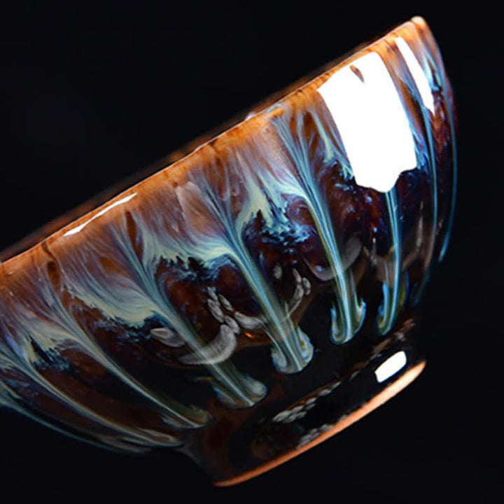 Buddha Stones Lotus Peacock Dragon Phoenix Koi Fish Ceramic Teacup Inlaid Tea Cups 120ml - image 5