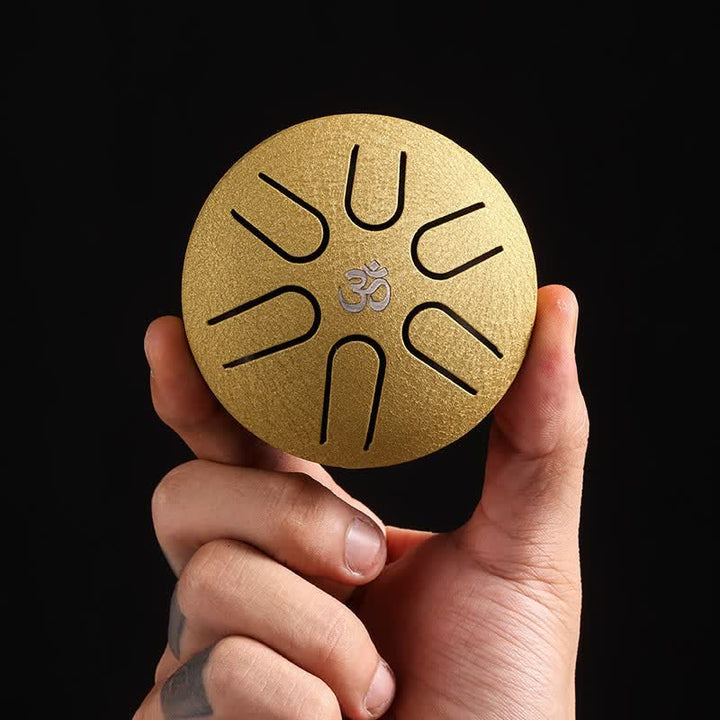 Mini Steel Tongue Drum 3 Inch Sound Healing Drum Kit - Yellow - image 9