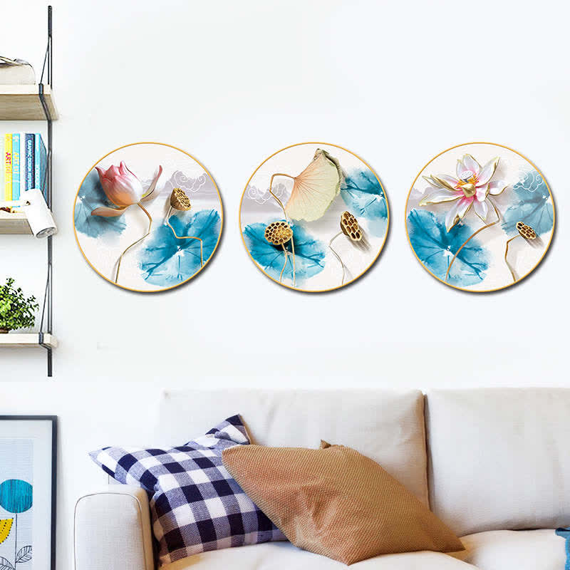 3Pcs Lotus Flower Meditation Enlightenment Wall Art Stickers - image 2