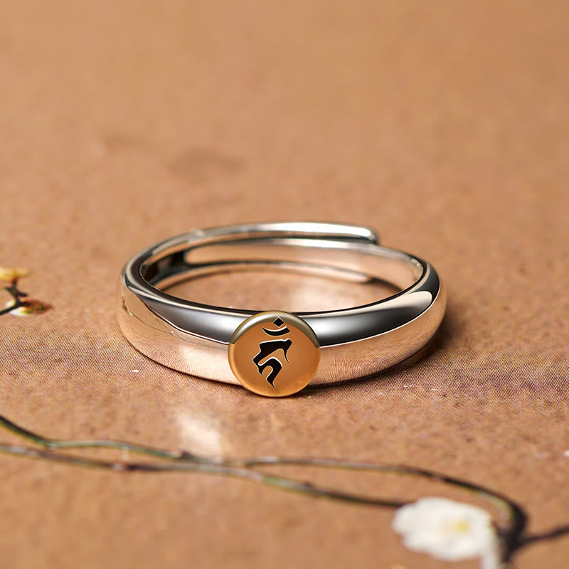 Buddha Stones Tibetan Om Mani Padme Hum Carved Chinese Zodiac Natal Buddha Peace Ring - image 31