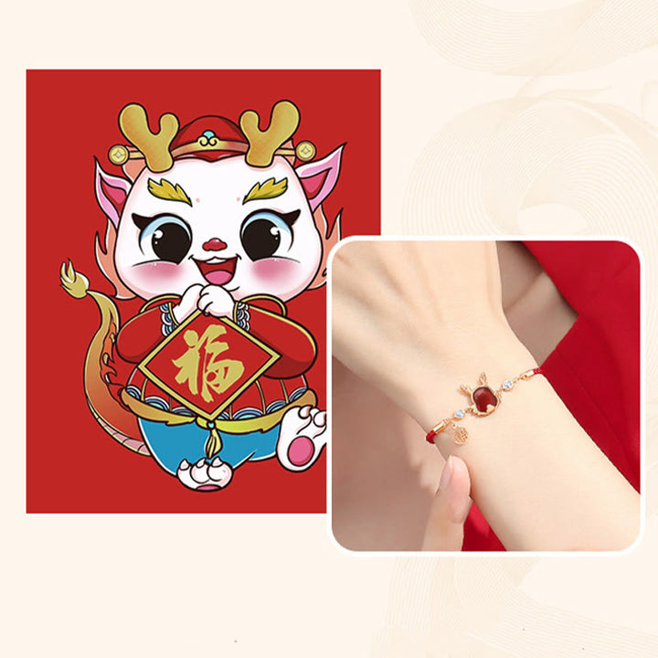 ❗❗❗A Flash Sale- Buddha Stones 925 Sterling Silver Year of the Dragon Natural Red Agate Dragon Attract Fortune Fu Character Strength Bracelet Necklace Pendant Earrings - image 25
