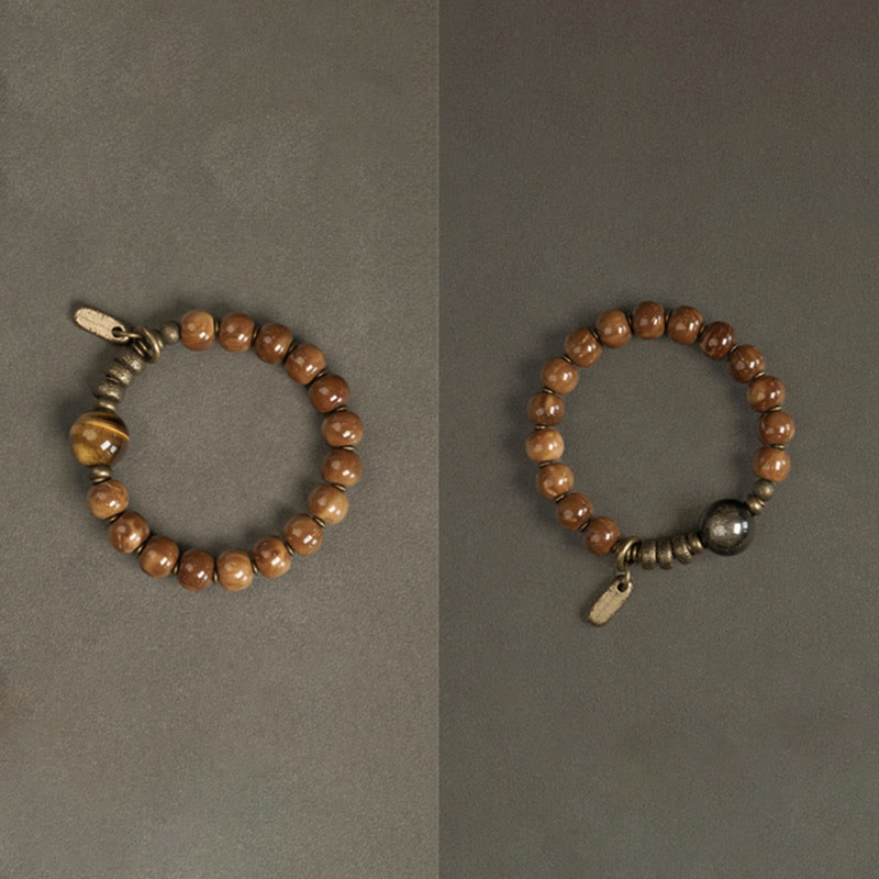 Buddha Stones Kuka Seed Tiger Eye Gold Sheen Obsidian Copper Wealth Luck Bracelet - image 14
