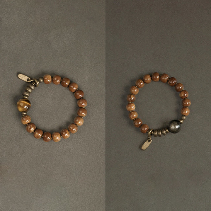 Buddha Stones Kuka Seed Tiger Eye Gold Sheen Obsidian Copper Wealth Luck Bracelet - image 14