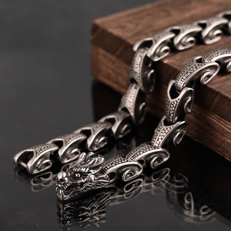 Buddha Stones Dragon Pattern Titanium Steel Protection Necklace Pendant Bracelet - image 1