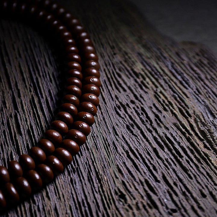 Buddha Stones Natural Tibet 108 Mala Beads Purple Bodhi Seed Three-eyed Dzi Bead Copper Dorje Harmony Bracelet - image 7