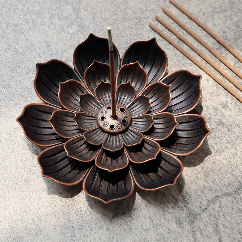 Buddha Stones Creative Six-hole Lotus Incense Burner - image 0