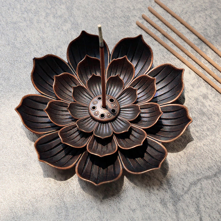 Buddha Stones Creative Six-hole Lotus Incense Burner - image 0
