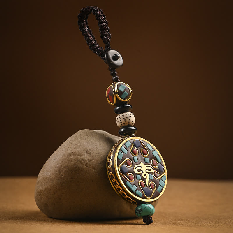 Buddha Stones Tibetan Om Mani Padme Hum Bodhi Seed Peace Key Chain - Wisdom Eye - image 6