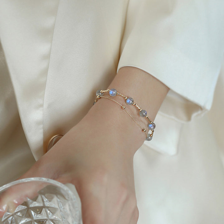 Buddha Stones Moonstone Positive Charming Chain Bracelet - image 2
