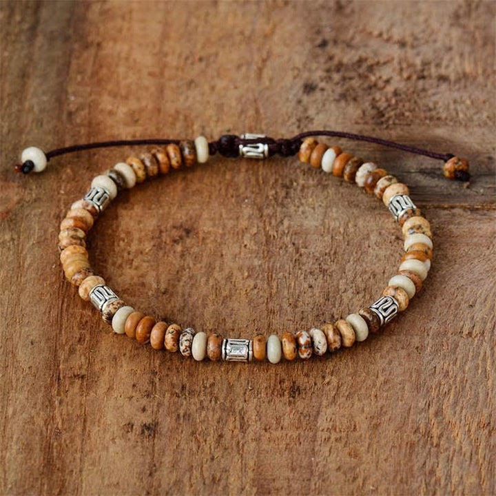 Buddha Stones Picture Jasper Positive Beads String Bracelet - image 1