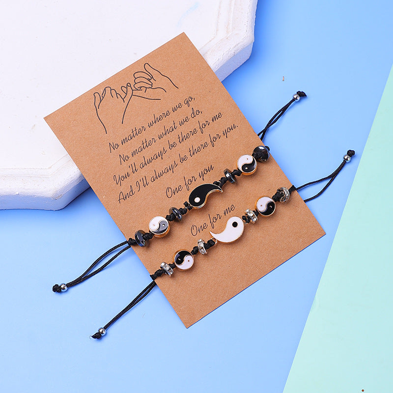 Buddha Stones 2pcs Yin Yang Hematite Couple Bracelet - image 19