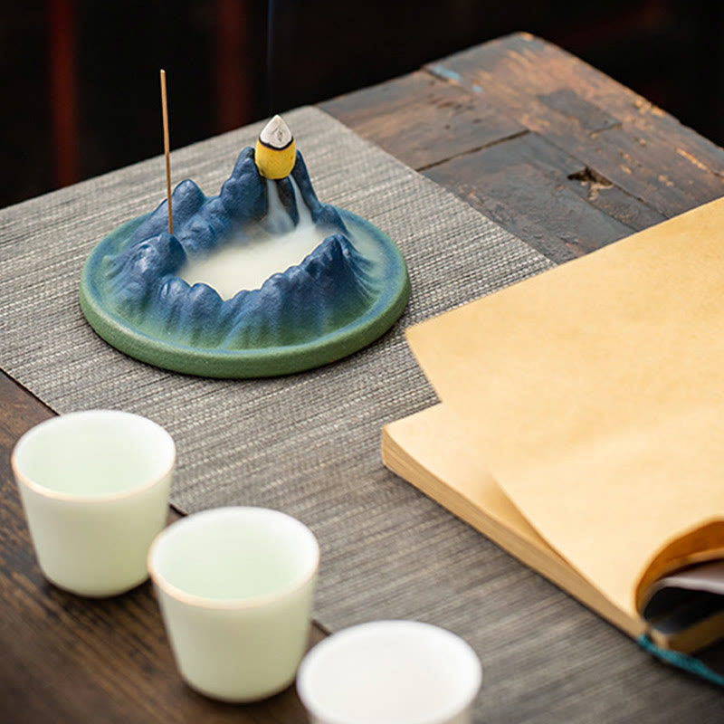 Creative Mountain River Ceramic Healing Backflow Incense Burner - image 11