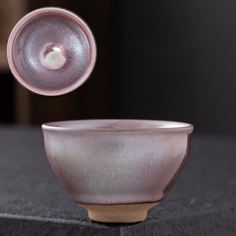 Buddha Stones Chinese Pink Gold Jianzhan Porcelain Teacup Kung Fu Tea Cup - image 1