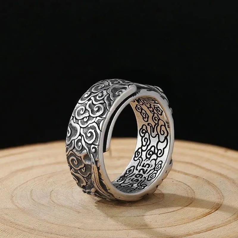 Buddha Stones Guan Gong Auspicious Clouds Amulet Wealth Ring - image 2