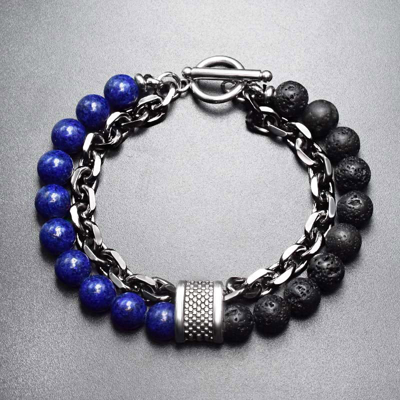 Buddha Stones Natural Tiger Eye Lazurite Lapis Lazuli Protection Bracelet - Lazulite - image 4