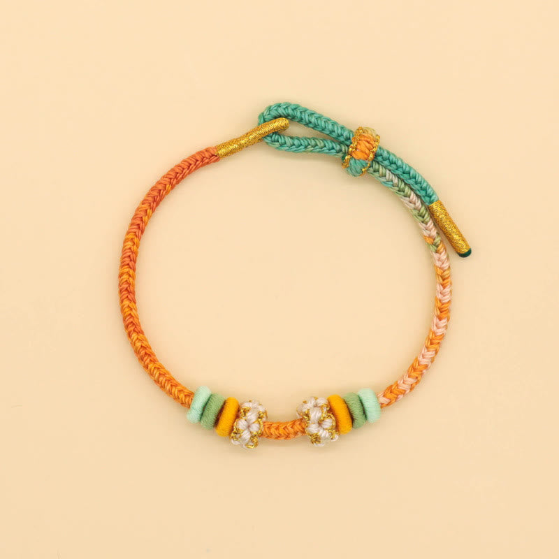 Buddha Stones Handmade Eight Thread Peace Knot Peach Blossom Knot Luck Rope Braided Bracelet - image 8