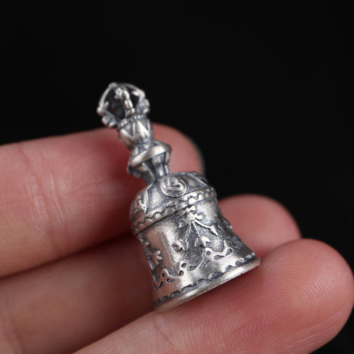 Buddha Stones Tibet 925 Sterling Silver Om Mani Padme Hum Dorje Bell Vajra Engraved Enlightenment Pendant Hanging Decoration - image 16