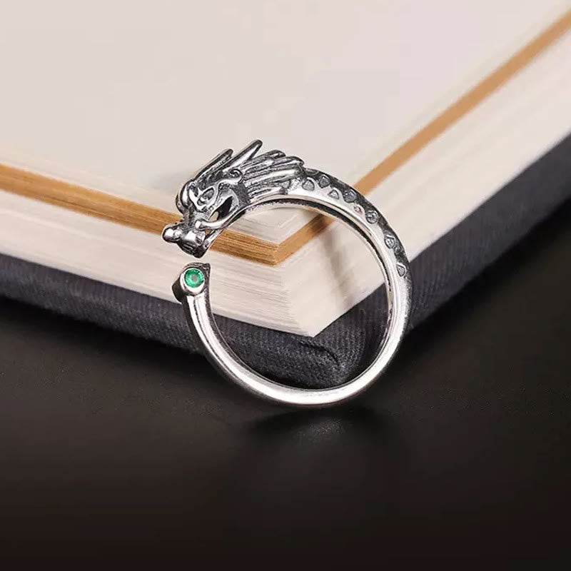 Buddha Stones Vintage Dragon Design Success Strength Adjustable Ring - image 2